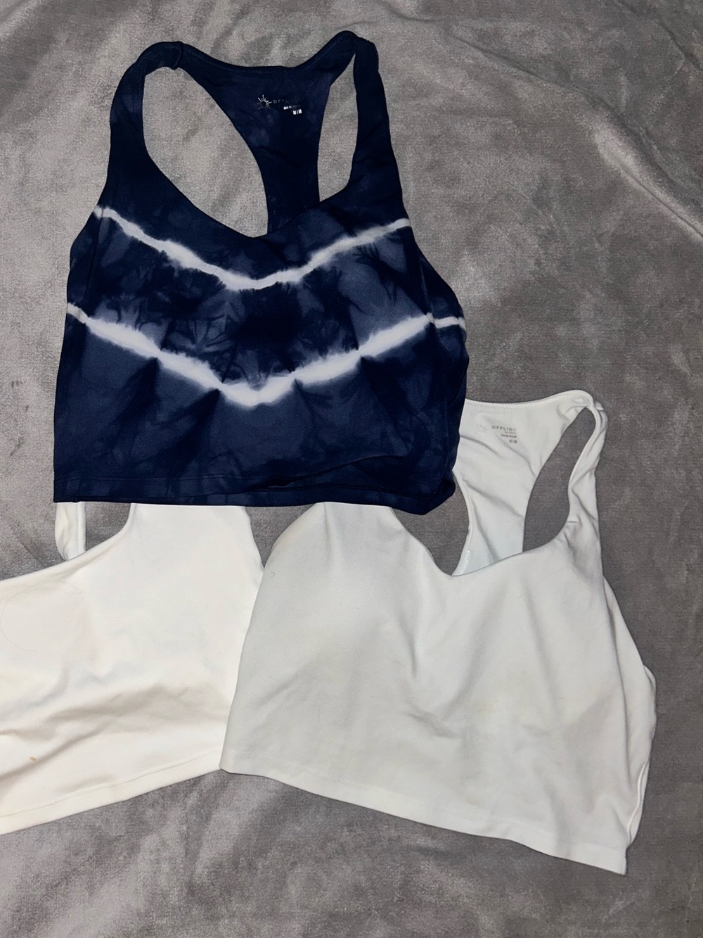 aerie Tie-Dye & White Racerback align tanks (Set of 2 only!) medium